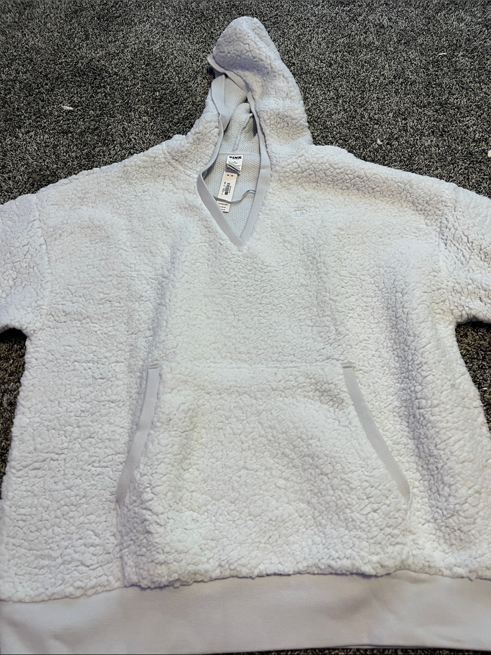 PINK Victoria's Secret Cream Sherpa-Lined Hoodie